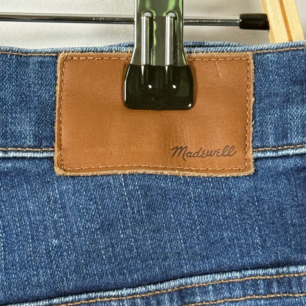 Madewell 10" High-Rise Skinny Jeans Button Fly Raw Hem Medium Wash Blue Women 31 - Picture 9 of 13